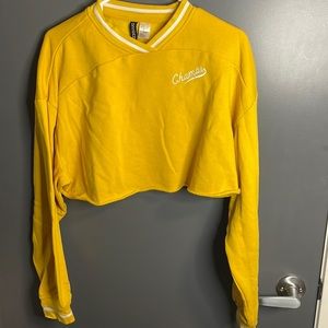 Yellow cropped sweatshirt